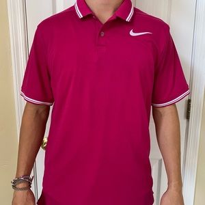 Large Pink Dri-Fit Nike Golf Polo